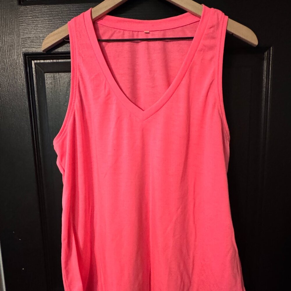 NWOT Womens Cotton Tank Bright Pink Fuschia Extra Large